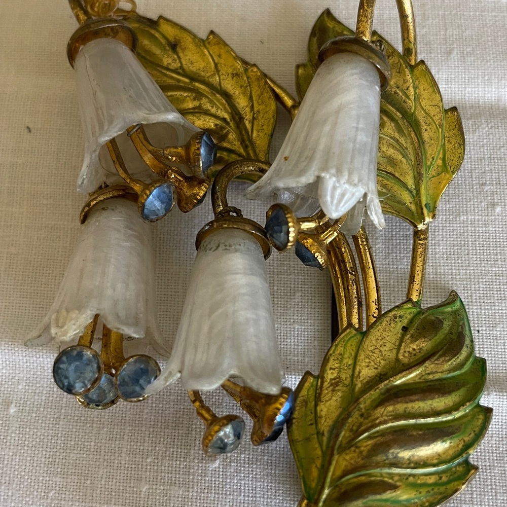 Rare Vintage 1930s MIRIAM HASKELL Floral Spray Brooch - Picture 5 of 7